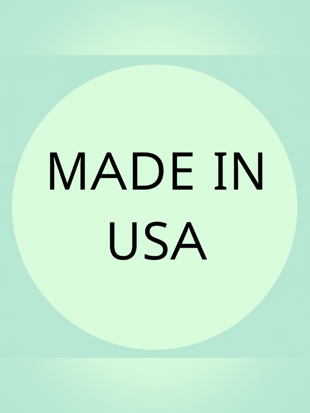 50 STICKERS - 2” ROUND - “MADE IN USA” - MINT GREEN